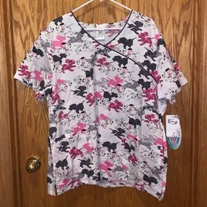 NWT 101 Dalmatians Scrub Top